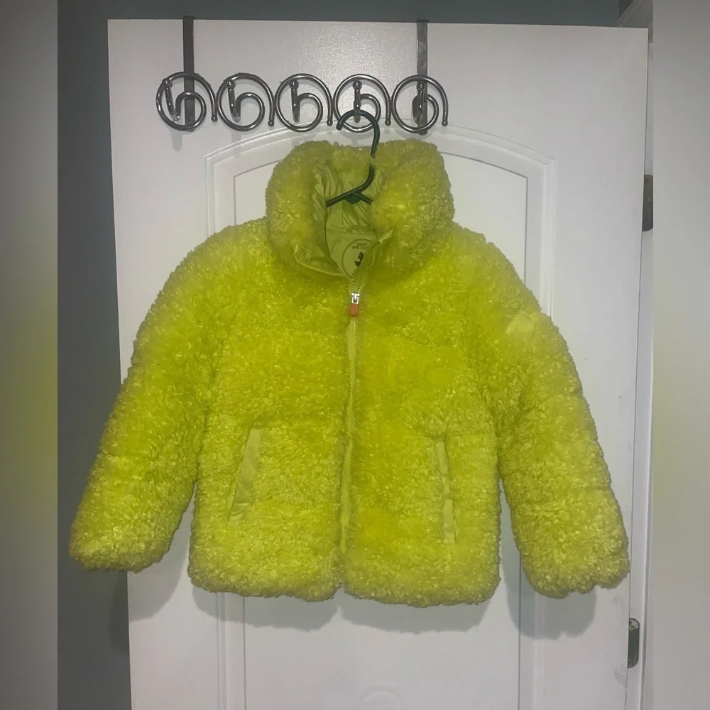 New! Save The Duck Kids Thisbe Quilted Neon Sherpa Fleece Jacket 🐥🐥 8 Youth NWT!